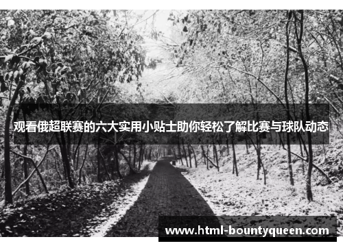 观看俄超联赛的六大实用小贴士助你轻松了解比赛与球队动态